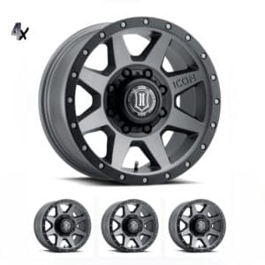 SILVERADO/SUBURBAN/SIERRA 2500HD  (17×8.50) 4 x TITANIUM REBOUND HD 8×6.5 +13 OFFSET