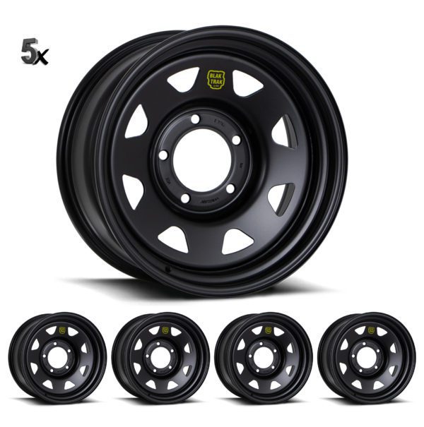 LC80 (17X8) 5x Blak Trak Steel wheels (6/139.7) -22 OFFSET